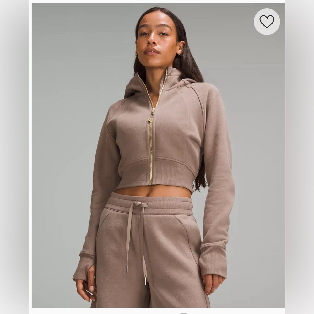 Scuba cropped full zip hoodie